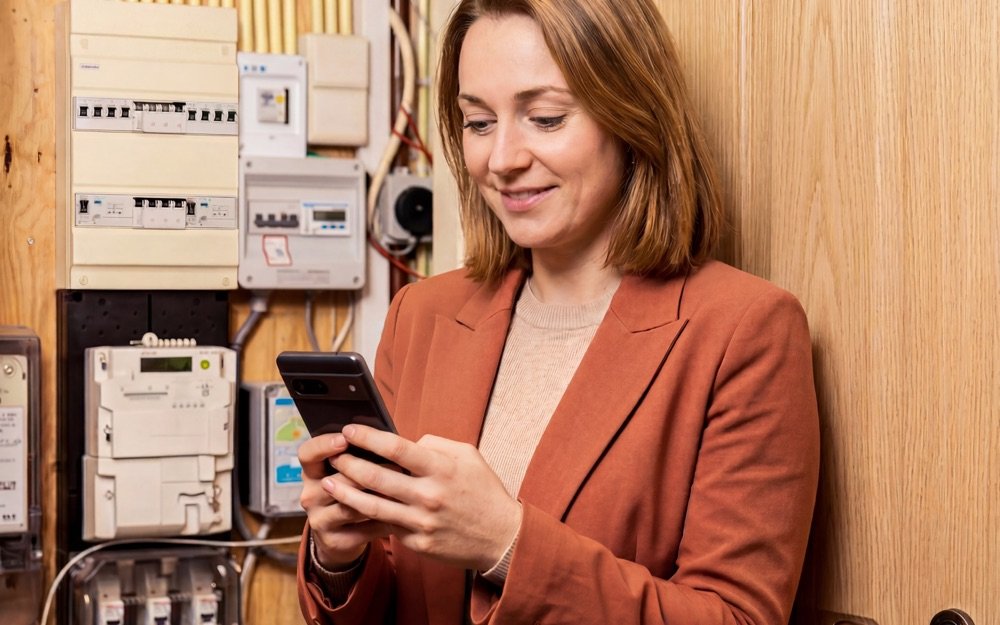 Klant bekijkt het energieverbruik in de GroenPlan-app
